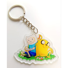 Брелок акриловий Adventure Time ( Час пригод ) Джейк і Фінн
